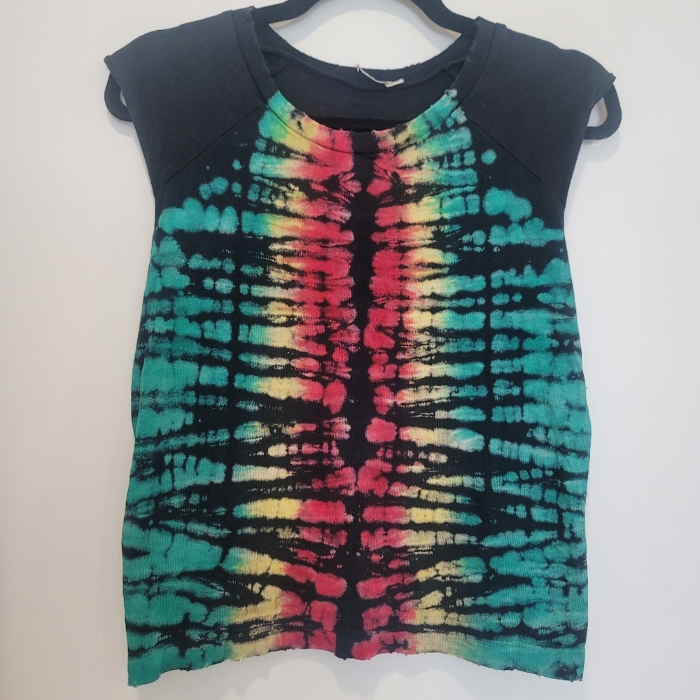 NOAM Distressed Tie Dye Sleeveless Shirt Size Medium